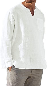 Coofandy V-neck Casual Beach Shirts Shirts coofandy White S 