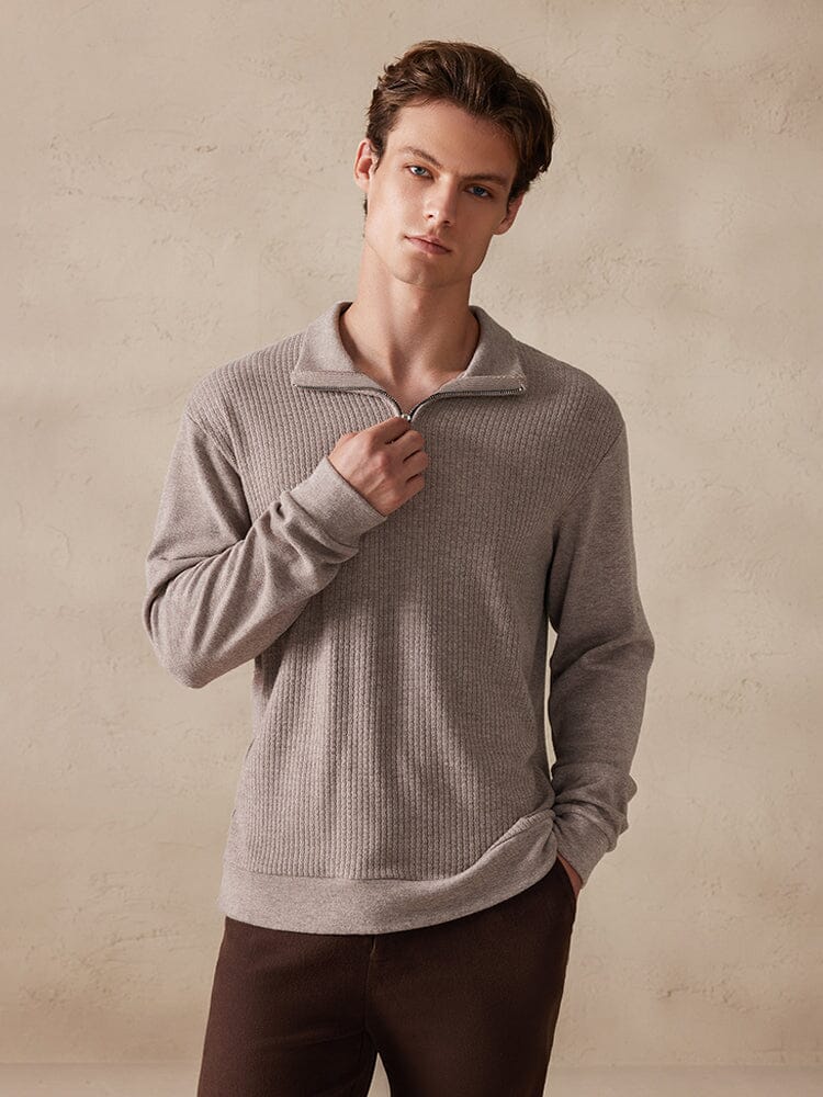 Stretchy Polo-Collor Sweater Sweaters coofandy 
