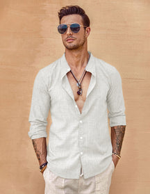 Coofandy Long Sleeve Button Down Shirt Shirts coofandy White M 