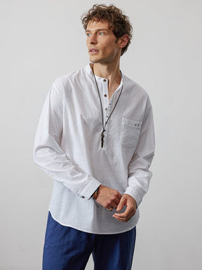 Linen Style long-sleeved shirt Shirts coofandystore 