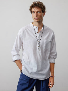 Linen Style long-sleeved shirt Shirts coofandystore 