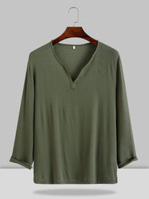 linen style ethnic style T-shirt coofandystore Green S 