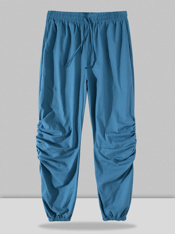 Coofandy Harem linen style lace-up pants coofandystore Blue S 