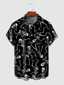 Coofandy Halloween Pattern Short Sleeves Shirt 12 coofandystore Black M 