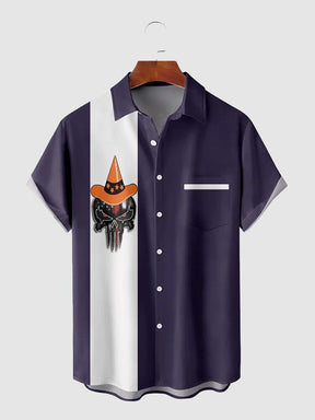 Coofandy Halloween Pattern Short Sleeves Shirt 14 coofandystore Black M 