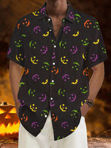 Coofandy Halloween Pattern Short Sleeves Shirt 19 coofandystore Black M 
