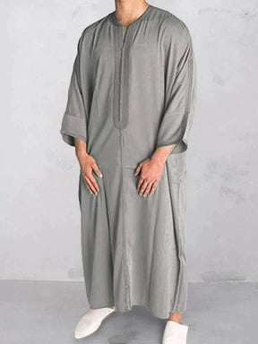 Cotton Style Long Sleeves Robe coofandystore Grey M 