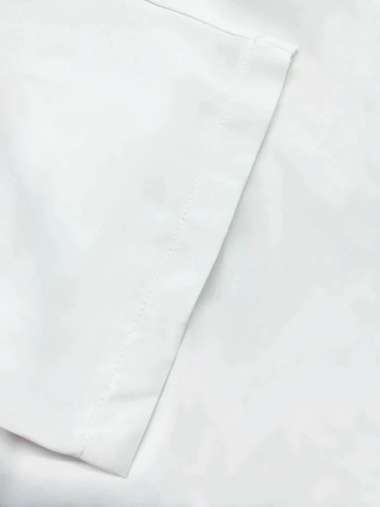 White Cotton Mid-sleeve Robe Robe coofandystore 