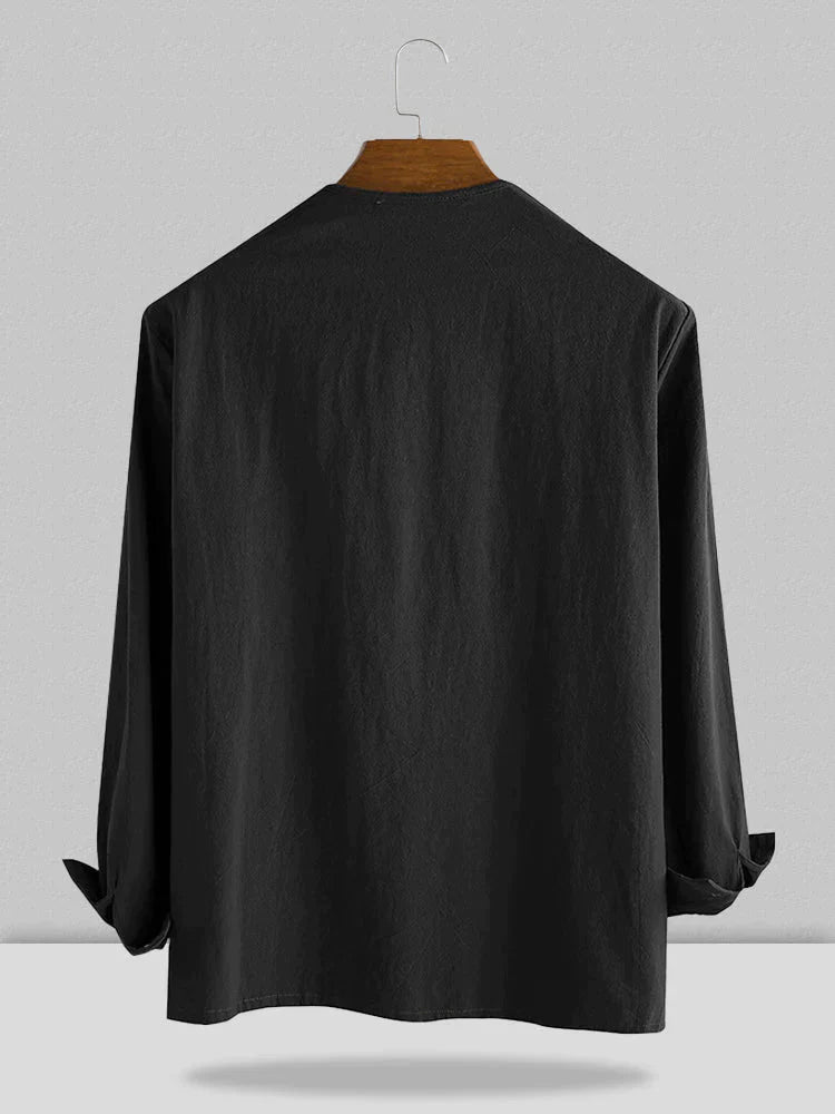 Casual Drawstring Printed V-Neck Long Sleeve Shirt coofandystore 