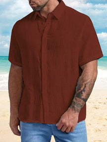 wrinkled slim fit shirt top coofandystore Brick M 