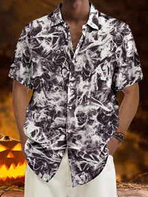 Coofandy Halloween Pattern Short Sleeves Shirt 20 coofandystore White M 