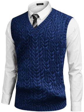 Coofandy V-neck undershirt business warm vest Sweaters coofandystore Blue S 