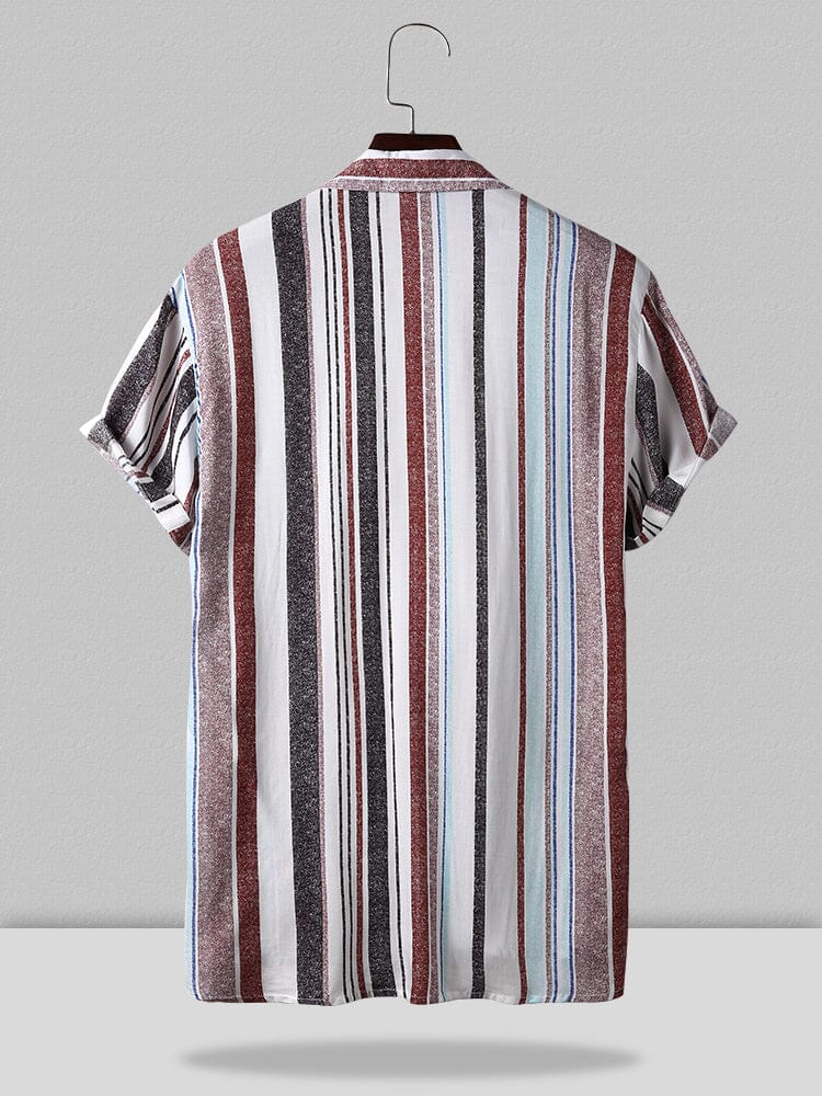 Casual Striped Short Sleeve Shirt coofandystore 