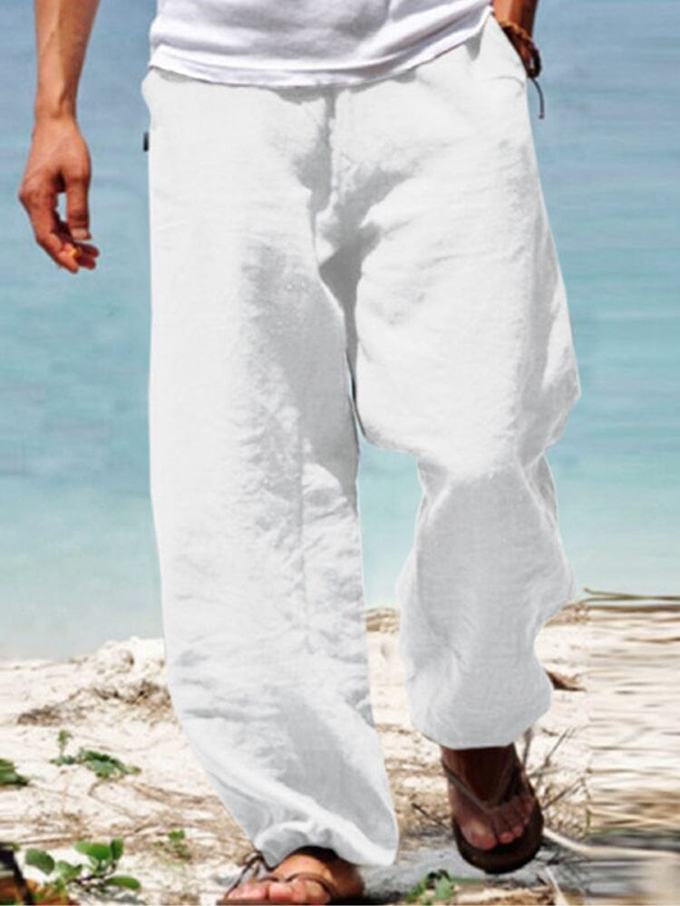 Coofandy Cotton Beach Casual Trousers coofandy White XS 