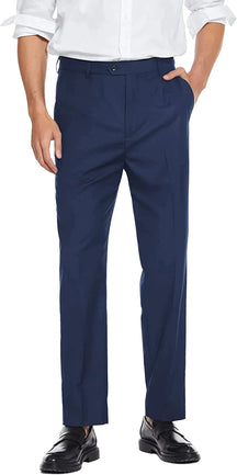 Classic Fit Flat Front Straight Pants (US Only) Pants COOFANDY Store Blue 30W x 28L 