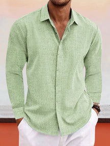 Casual Utility Cotton Linen Shirt