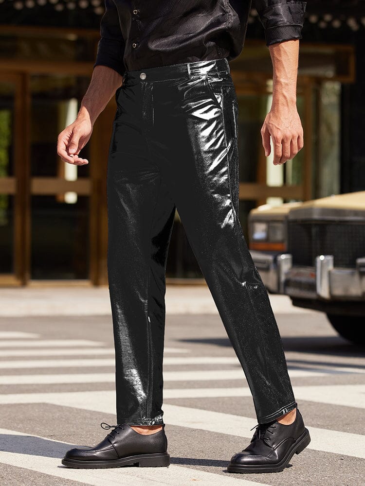 Metallic Shiny Party Pants (US Only) Pants coofandystore Black S 