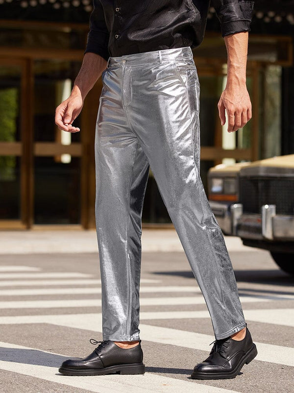 Metallic Shiny Party Pants (US Only) Pants coofandystore Grey S 