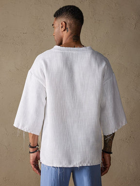 Solid Color Loose Fit Cotton Linen Top Shirts coofandystore 