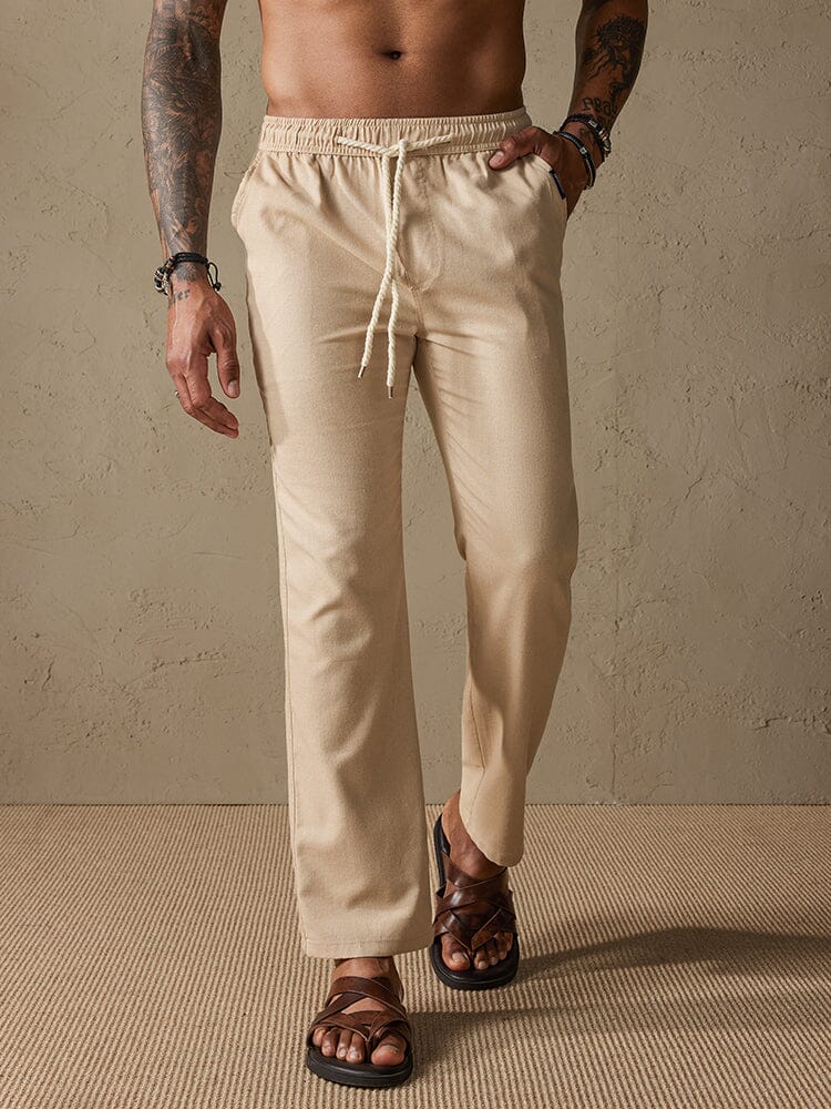 Casual Cotton Linen Cozy Drawstring Pants Pants coofandystore 