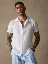 Solid Color Cotton Linen Simple Casual Shirt