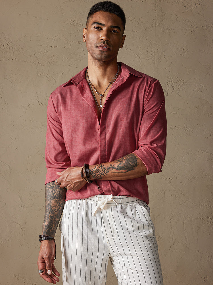 Classic Cozy Cotton Linen Long Sleeve Shirt