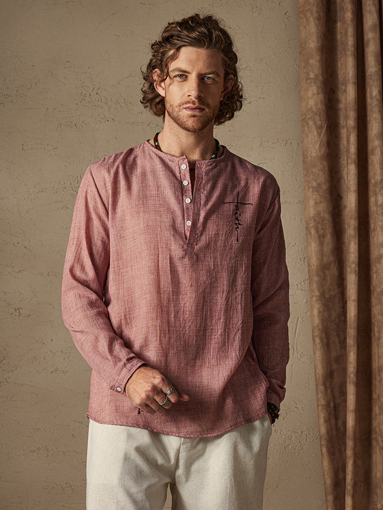 Cotton Linen Cozy Long Sleeve Shirt