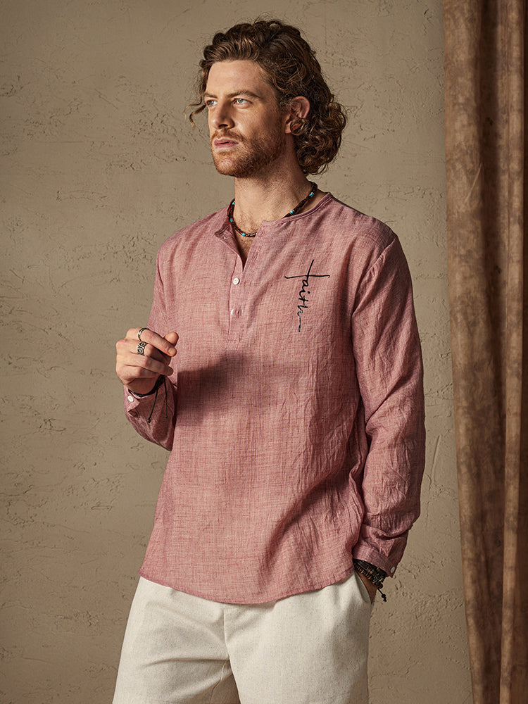 Cotton Linen Cozy Long Sleeve Shirt