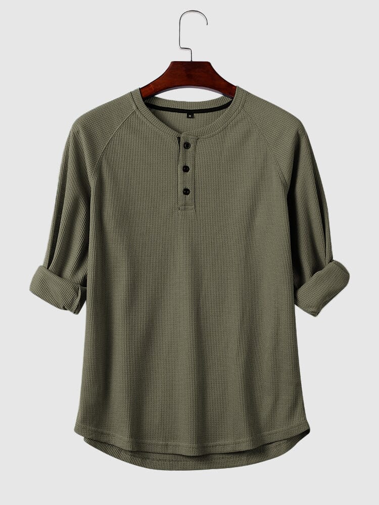 Coofandy Long Sleeves Shirt With Buttons Shirts coofandystore Army Green S 