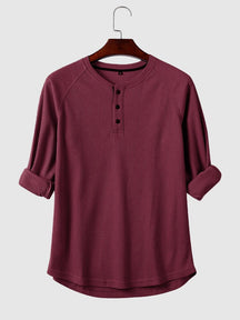 Coofandy Long Sleeves Shirt With Buttons Shirts coofandystore Wine Red S 