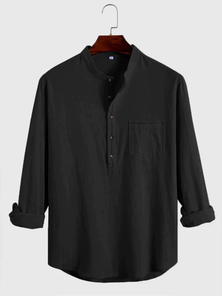 Loose Linen Style Casual Shirt with Pocket coofandystore 