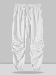Coofandy Harem linen style lace-up pants coofandystore White S 
