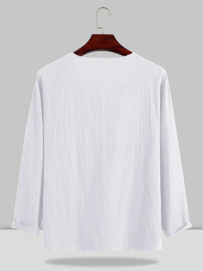 Linen Style V-neck Long-sleeved Shirt coofandystore 