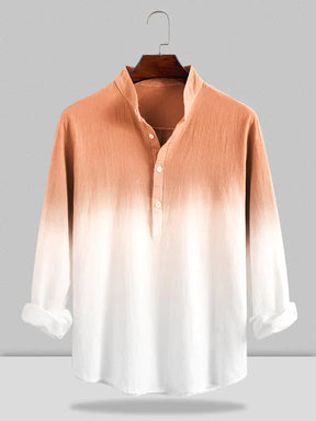 Tie Dye Linen Style Long Sleeves Shirts coofandystore Orange S 