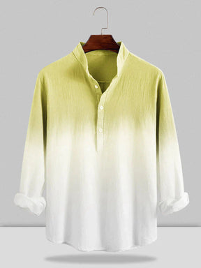 Tie Dye Linen Style Long Sleeves Shirts coofandystore Yellow S 