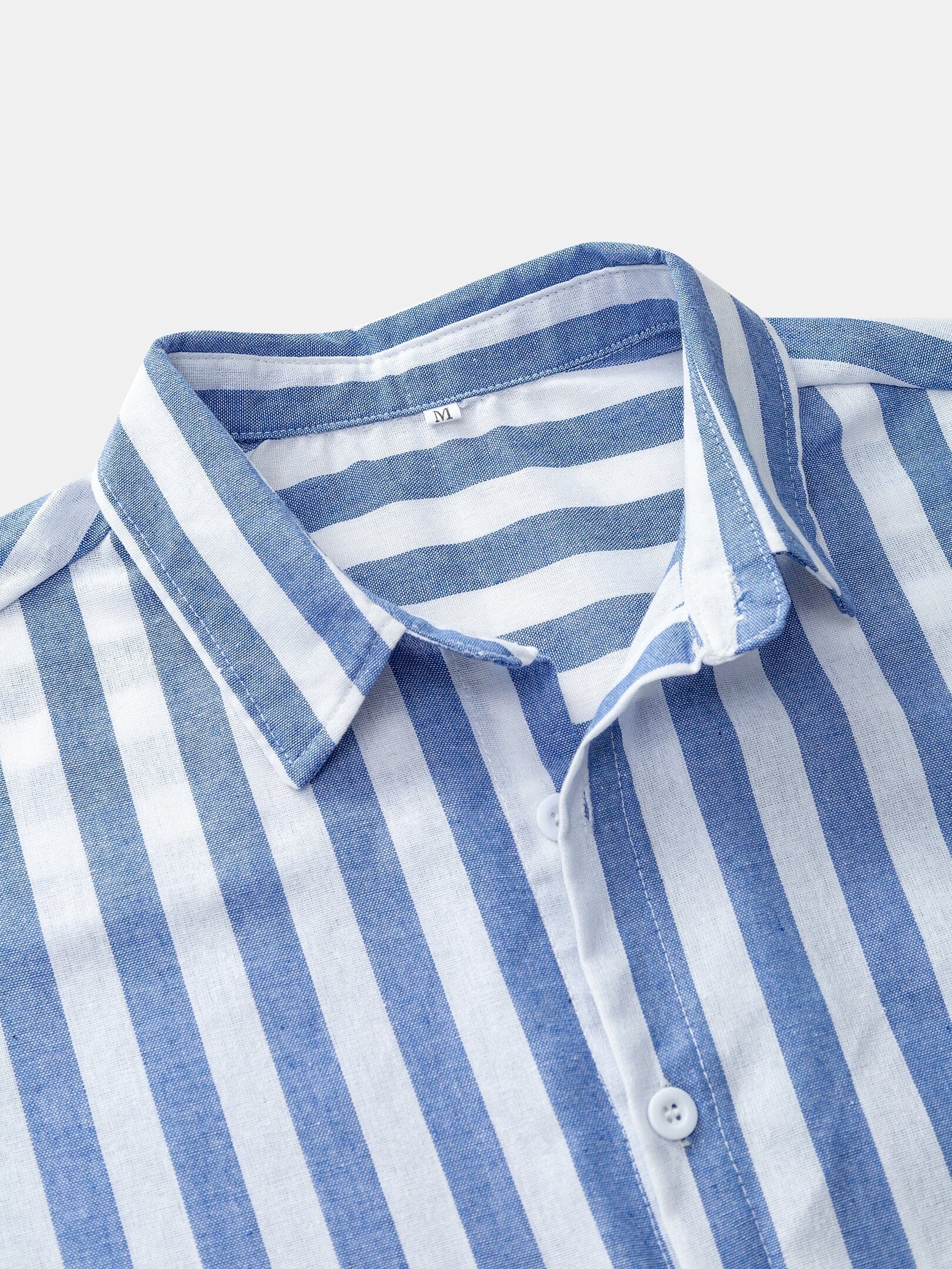 Striped Linen Short Sleeve Beach Shirt coofandystore 