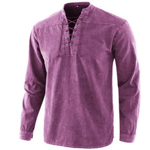 Coofandy V Neck Long Sleeves Shirt coofandy Purple S 