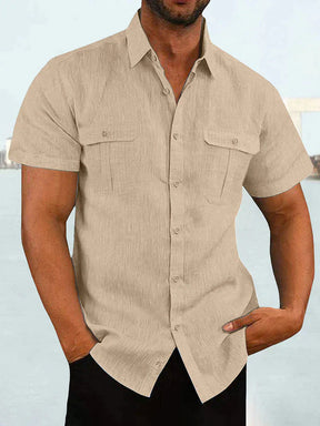 Coofandy Short Sleeve Shirt With Pockets coofandy Apricot M 