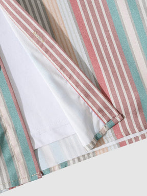 Vintage Stripe Print Long Sleeve Shirt coofandystore 