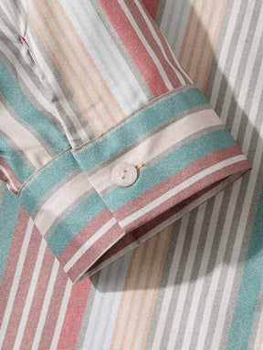 Vintage Stripe Print Long Sleeve Shirt coofandystore 