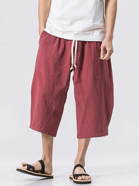 COOFANDY 3/4 SHORTS CASUAL TROUSERS coofandy Wine Red M 
