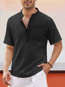 Coofandy Cotton Style Shirt With Pocket Shirts coofandy Black S 
