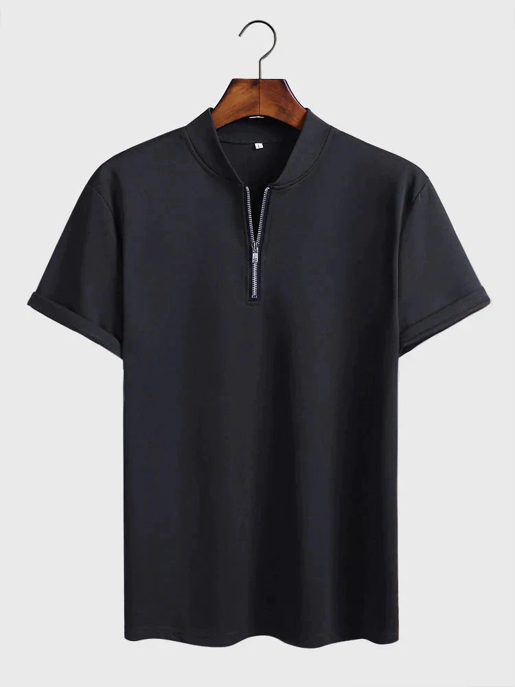 Coofandy Zip Casual T-Shirt T-shirt coofandy Black S 