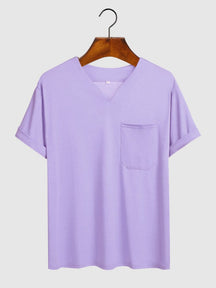 Coofandy Loose V neck T-shirt coofandy Purple S 