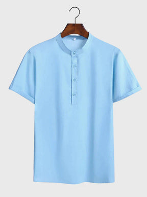 Coofandy Cotton Style U Neck T-shirt T-shirt coofandy Blue S 