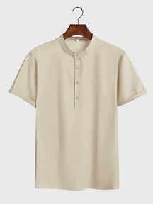 Coofandy Cotton Style U Neck T-shirt T-shirt coofandy Khaki S 