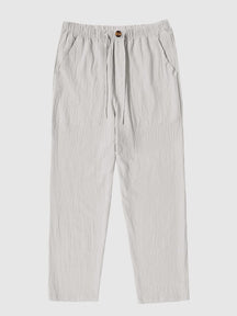 Coofandy Linen Style Yoga Pants With Pockets coofandystore Light Grey S 