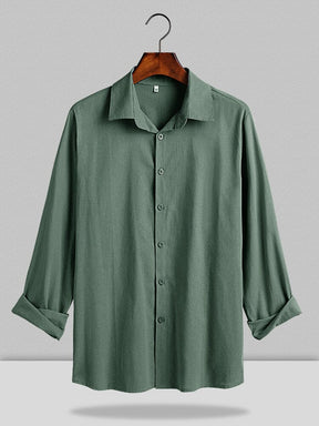 Three Quarter Sleeves Shirt With Pockets Shirts coofandy Green M 