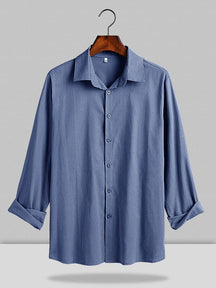 Three Quarter Sleeves Shirt With Pockets Shirts coofandy Navy Blue M 