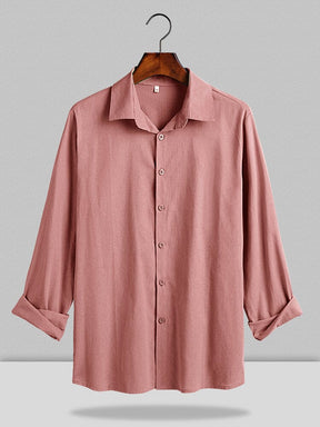Three Quarter Sleeves Shirt With Pockets Shirts coofandy Pink M 